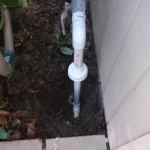 Repaired broken sprinkler line